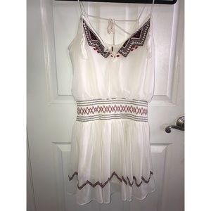 Free People white dress with red, white, and blue